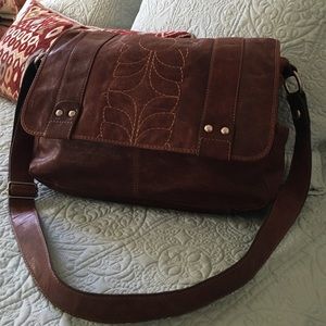 Fossil Leather Messenger Bag