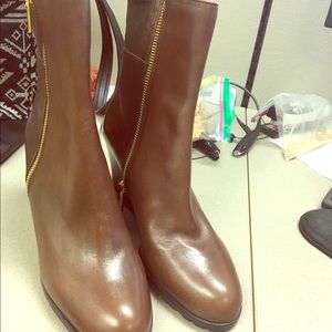 Michael Kors brown wedge boots