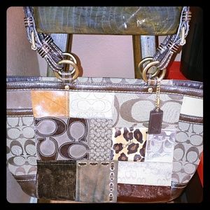 Coach Brown patchwork bag