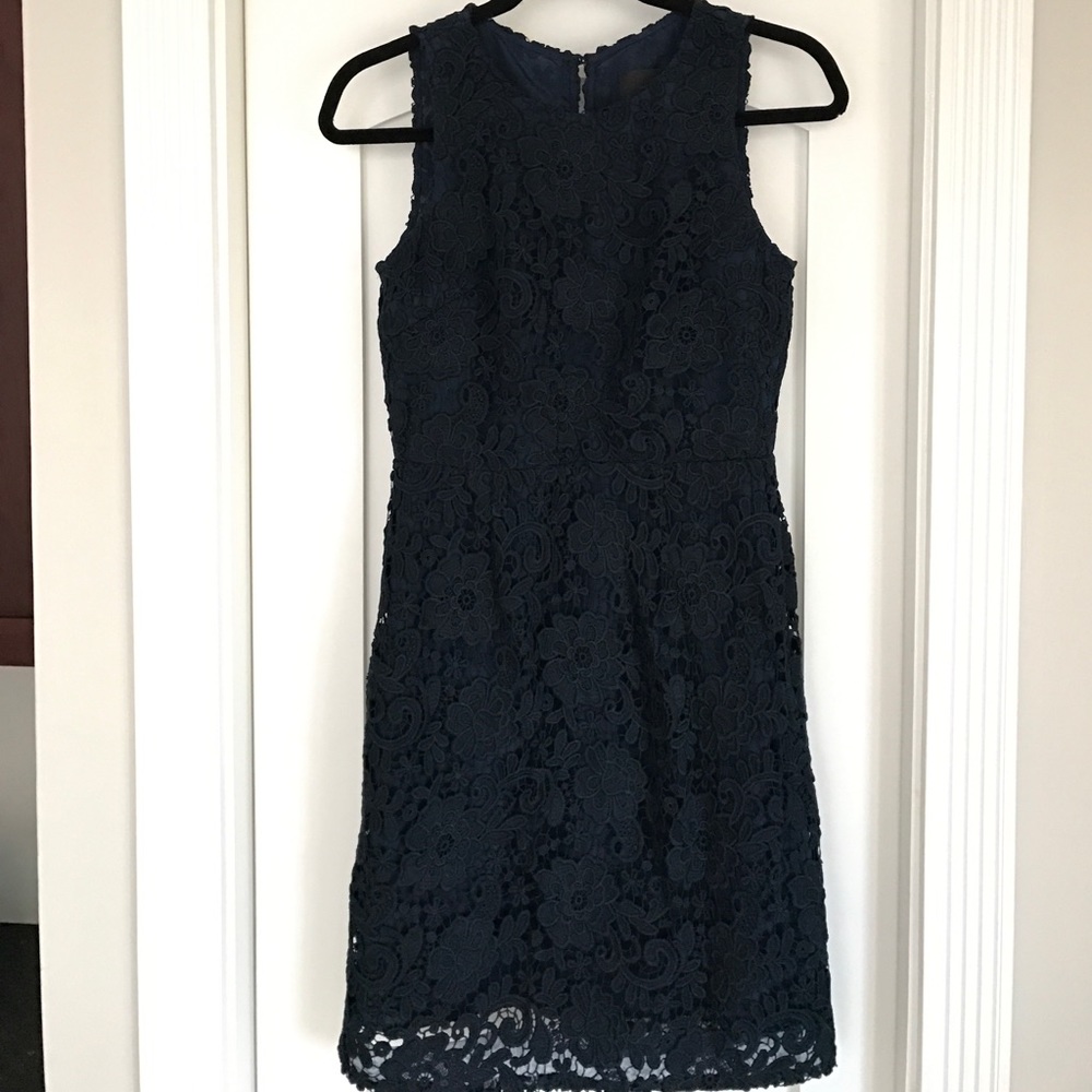 NET Jcrew Navy Lace Dress- Never Worn!