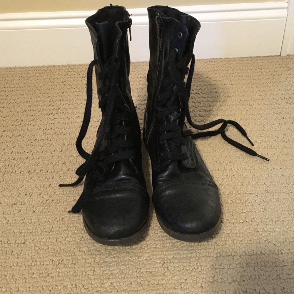 Black combat boots