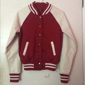 Papaya Varsity Burgundy and Cream Jacket