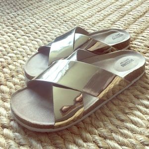 Mossimo Supply Co. Gold Slide Sandals Size 7