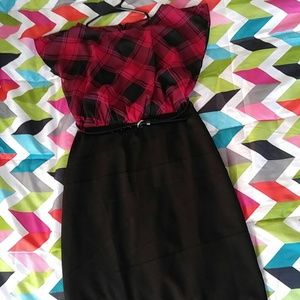 Plaid topped dress