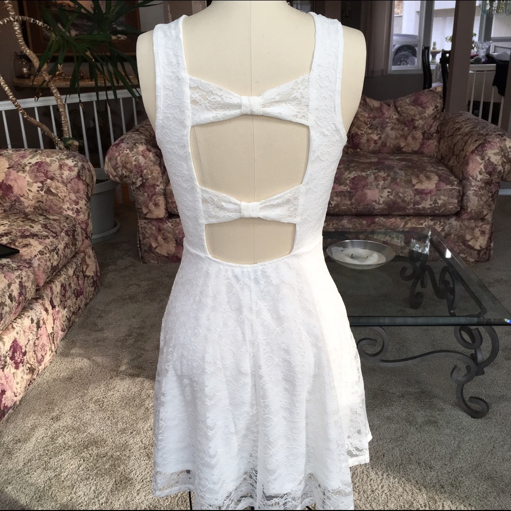 Wet Seal White Lace Skater Dress