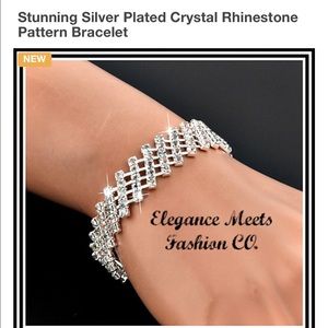 Stunning Silver Plated Rhinestone Bracelet