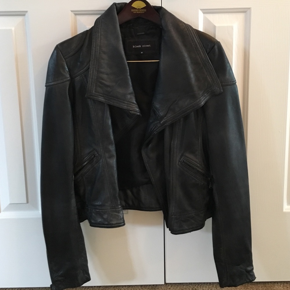 Black leather jacket