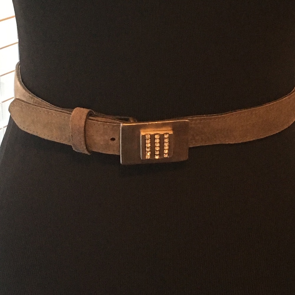 R. SPENCER DESIGNS-SUEDE BELT WITH FAUX STONES