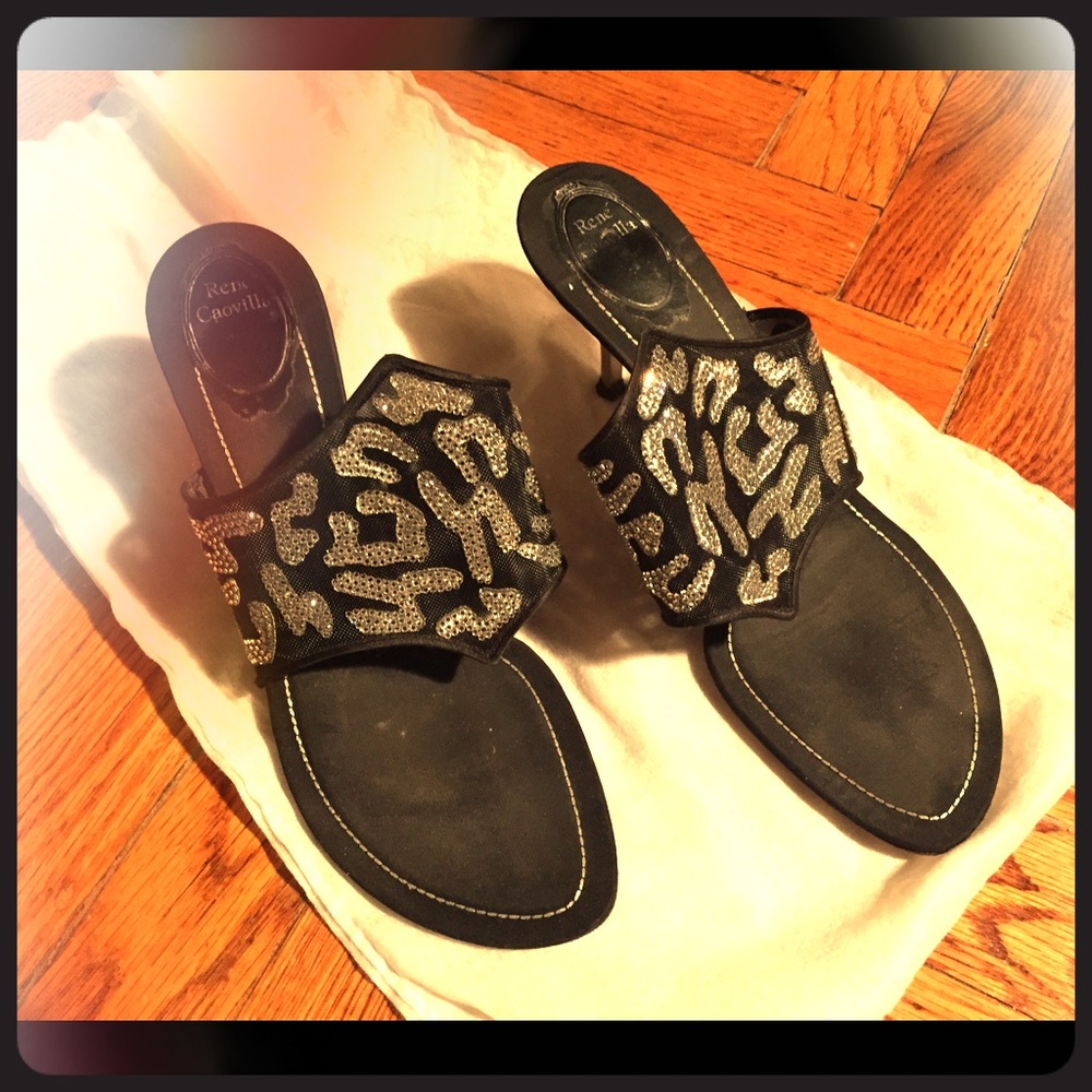 Beautiful pumps/sandals with Swarovski crystals