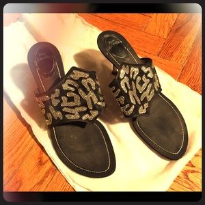 Beautiful pumps/sandals with Swarovski crystals