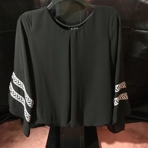 Black Bell Sleeved Blouse