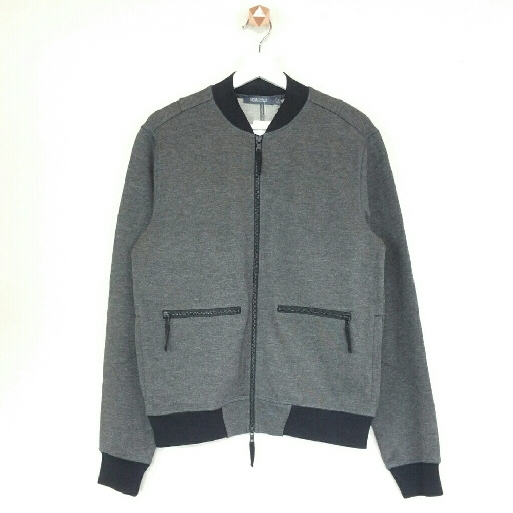 MICHAEL STARS charcoal grey bomber jacket
