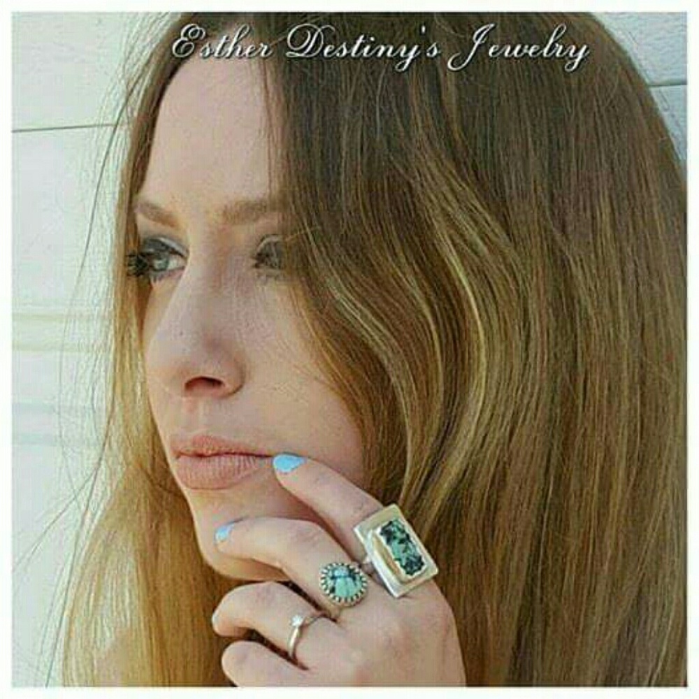 Rectangle Turquoise Sterling Silver Ring