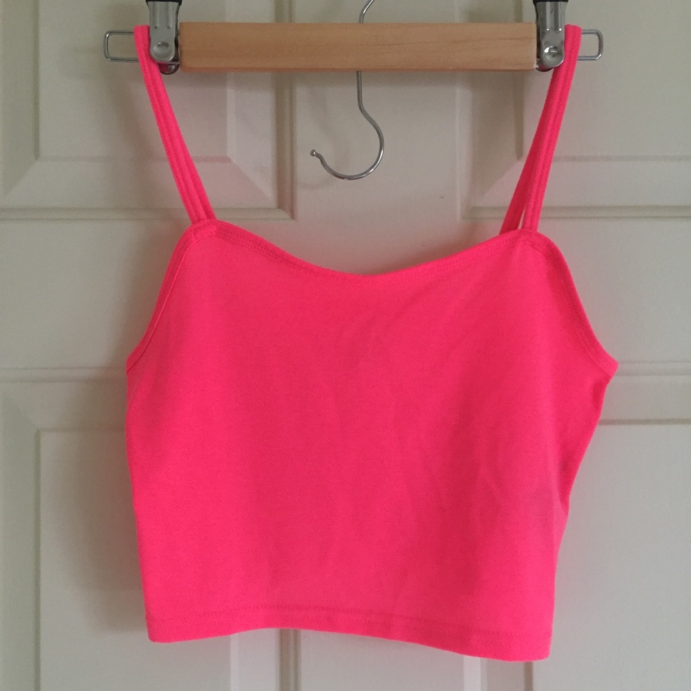 Neon Pink Crop Tank Top