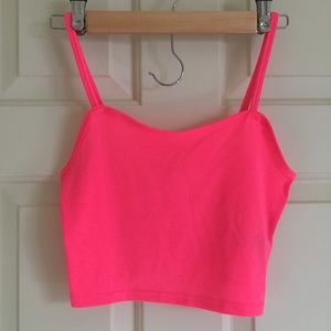 Neon Pink Crop Tank Top