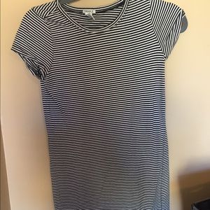 Striped dress similar to body con but not as tight