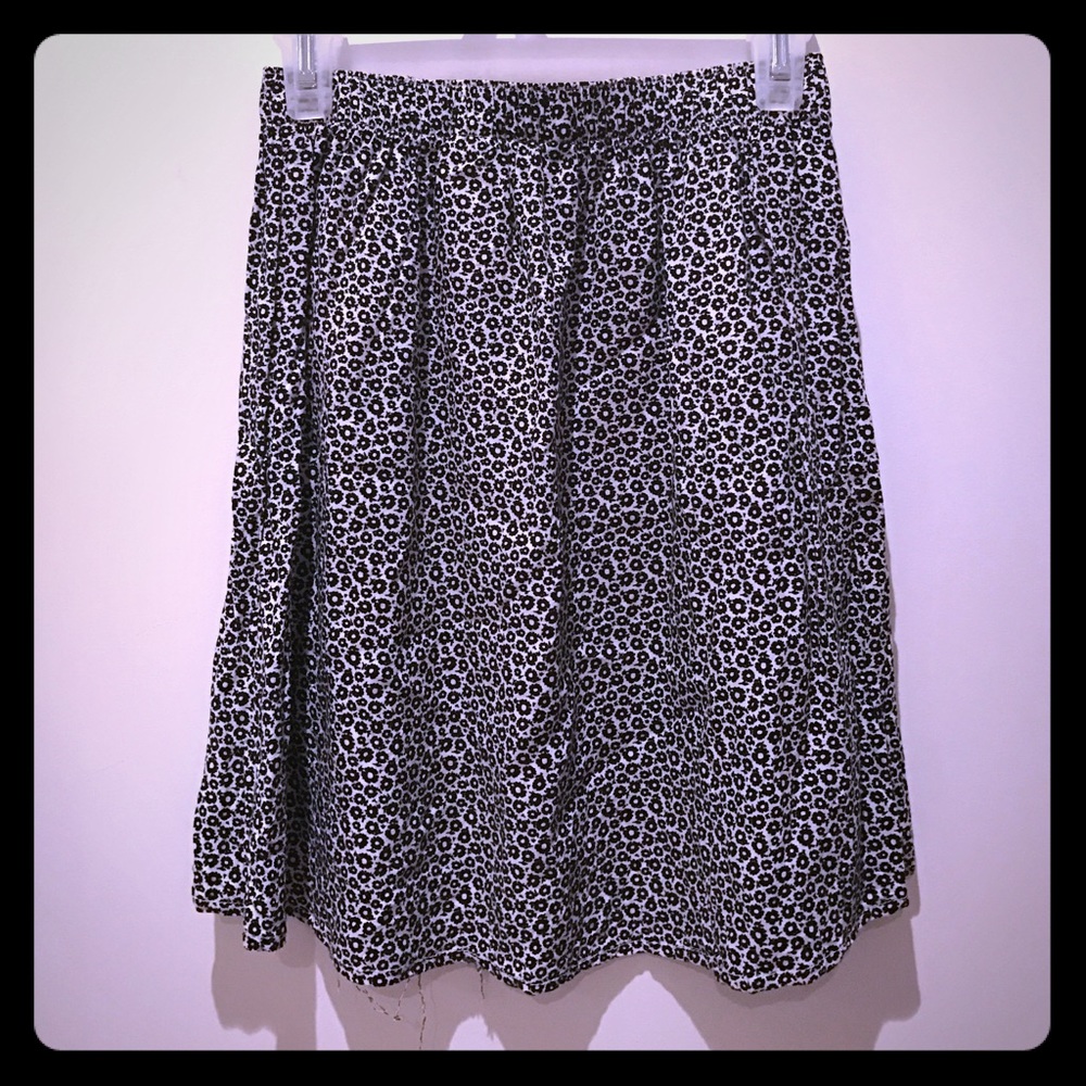 Black and white flower skirt