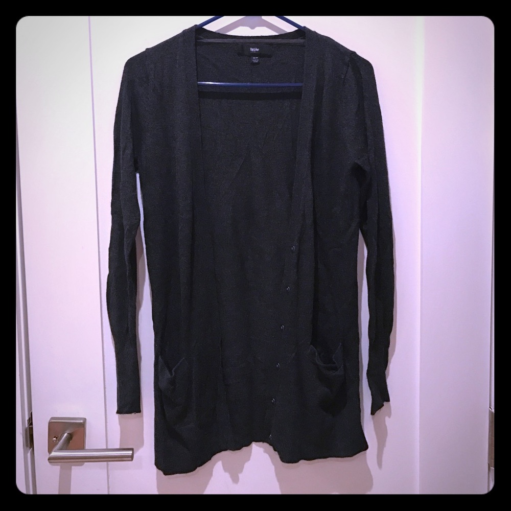 Long charcoal cardigan