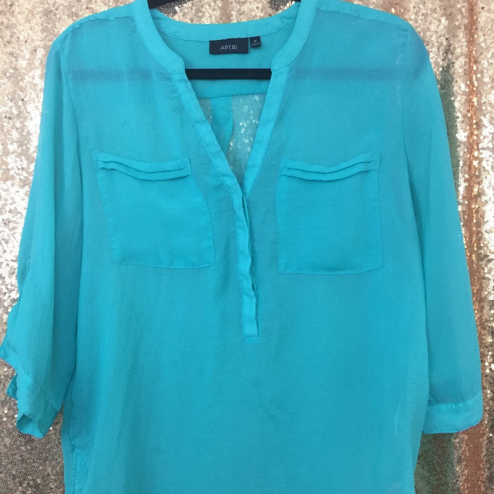 Turquoise Sheer Blouse