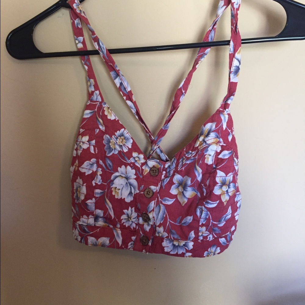 Tank crop top floral