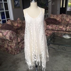 Anna Sui O'Neill Boho Lace Halter Dress