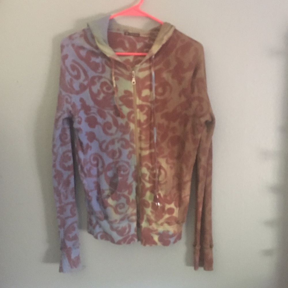 Cream soda leopard blue green hoodie small