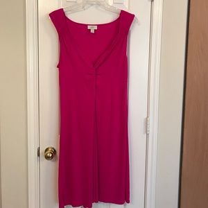 Loft Magenta twist front dress
