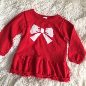 Red bow peplum sweater Red bow peplum sweater