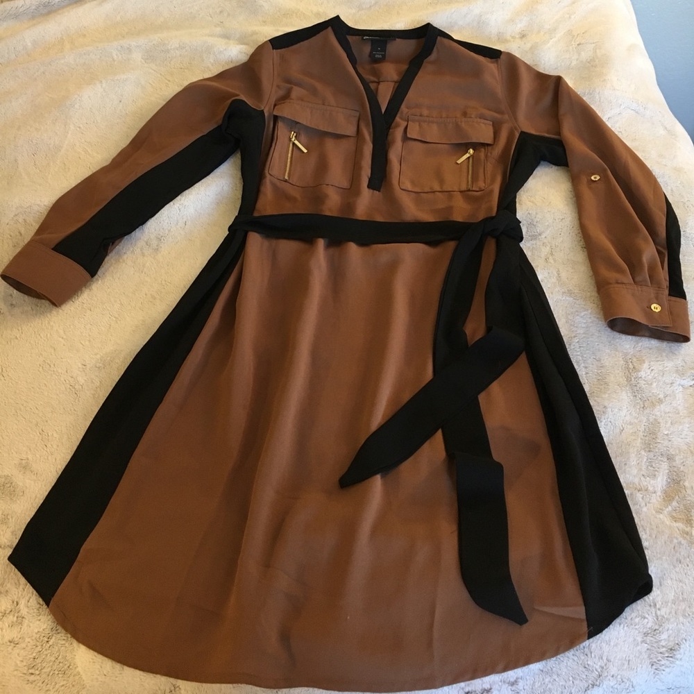 Lane Bryant 14W brown and black color block dress
