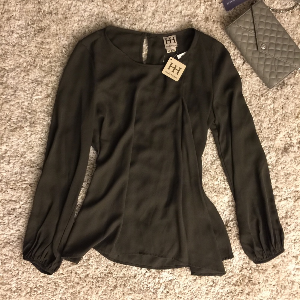 NWT Haute Hippie Peoni Blouse Long Sleeve, XS