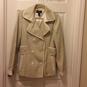 Victoria Secret Tweed Gold Lurex Peacoat