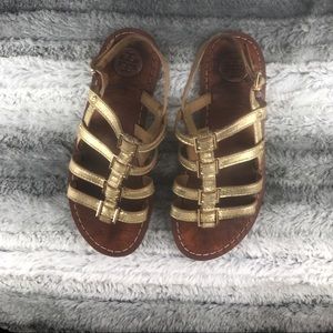 Tory Burch gold gladiator sandal