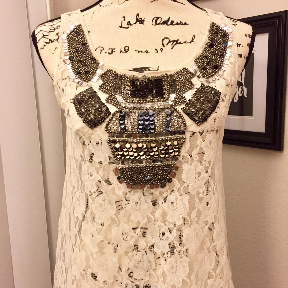 Beaded Lace Top