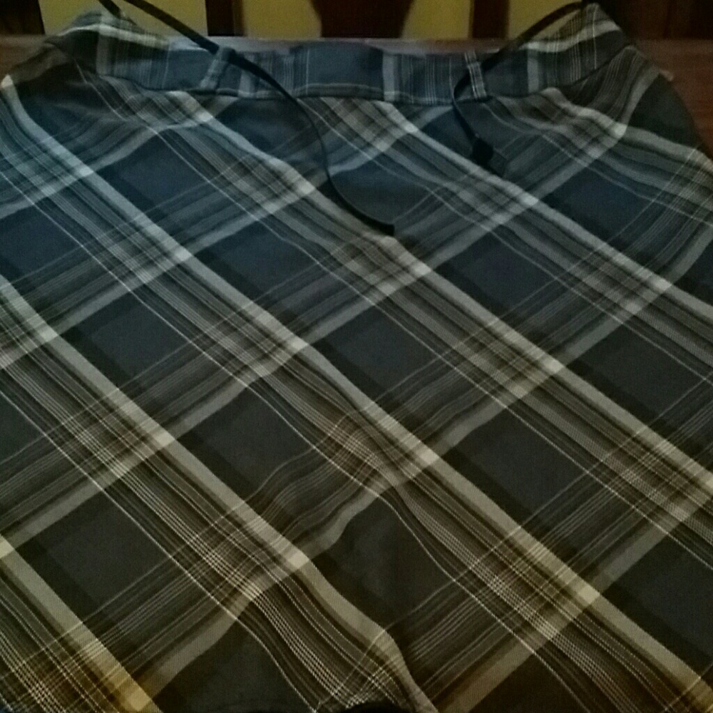 Plaid flare knee length skirt