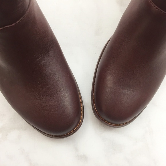 LAST 1! TOMS Oxblood Leather Ankle Boots - Picture 3 of 6