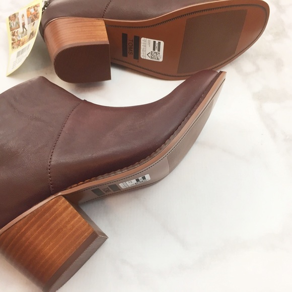 LAST 1! TOMS Oxblood Leather Ankle Boots - Picture 6 of 6