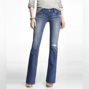 Express Low-Rise distressed flare Jean