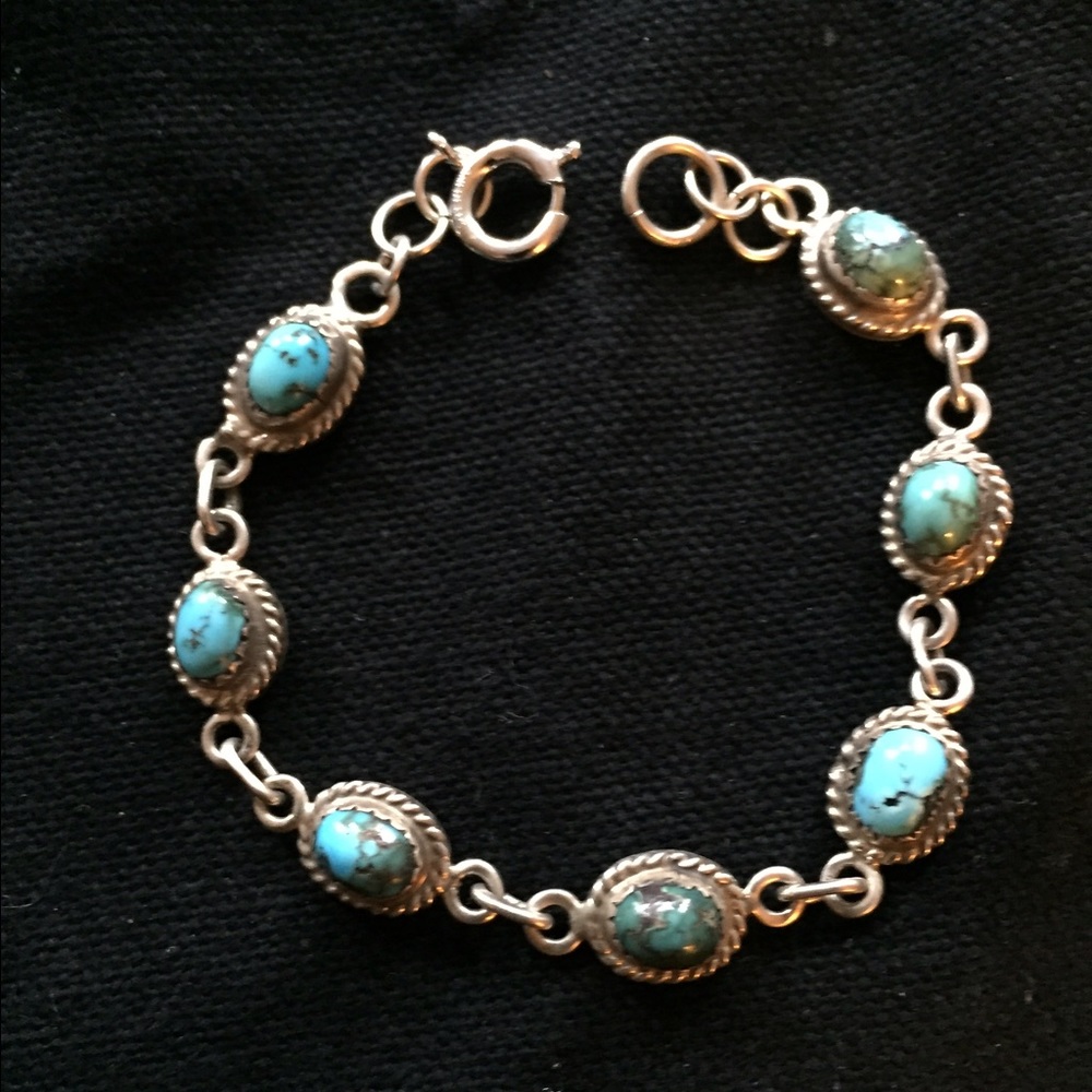 SOLD Vintage Navajo Sterling Turquoise Bracelet/ Begay