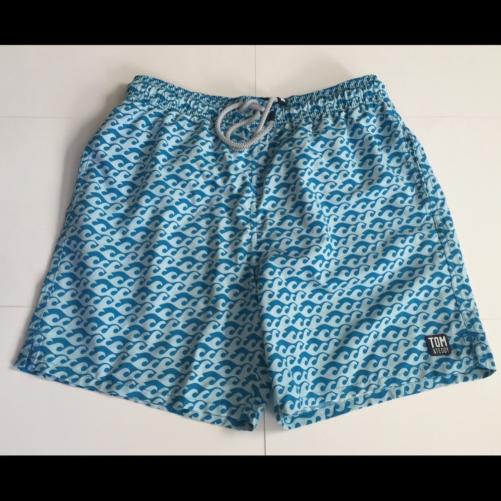 Mens Tom & Teddy Waves Swim Trunks Shorts