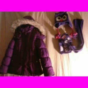 London Fog Girls Coat,Scarf & Hat 7-8