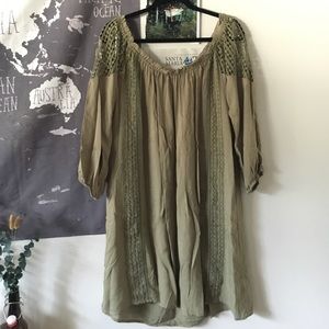 Boho boutique dress with crocheted detail