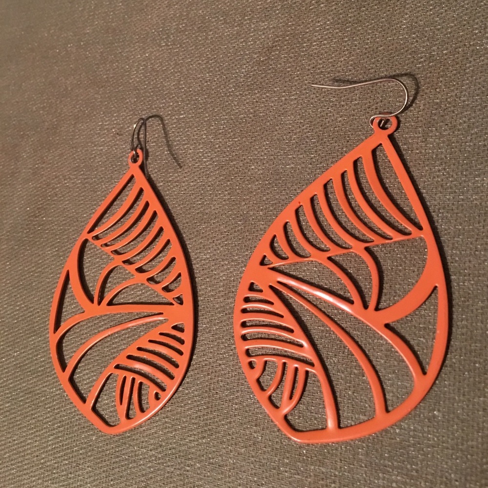 Neon orange earrings