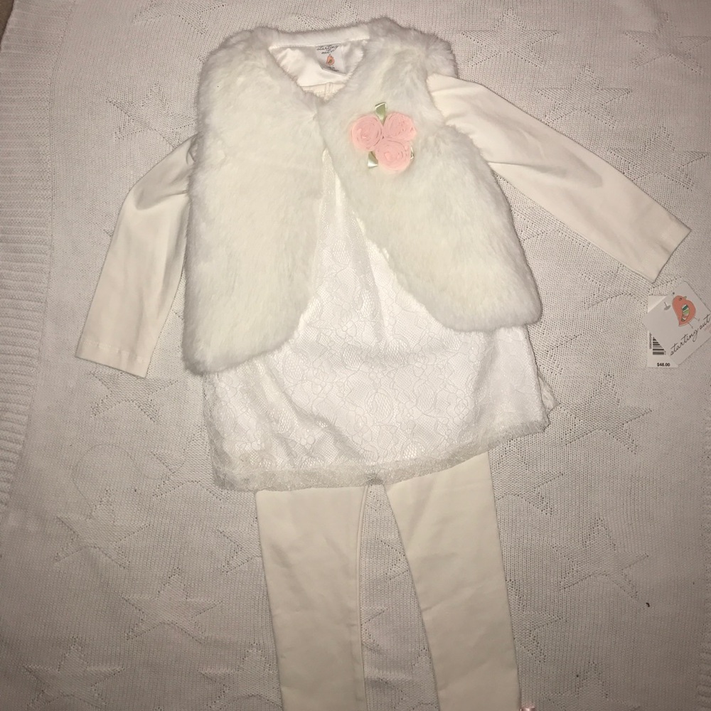 🎉BRAND NEW🎉 Toddler White Matching Set w/ Vest