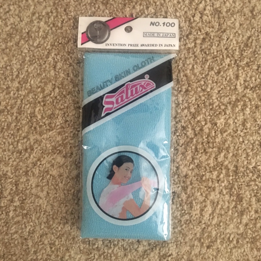 Blue salux towel exfoliating