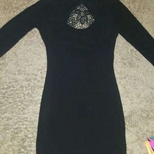 Long sleeve, lace back dress