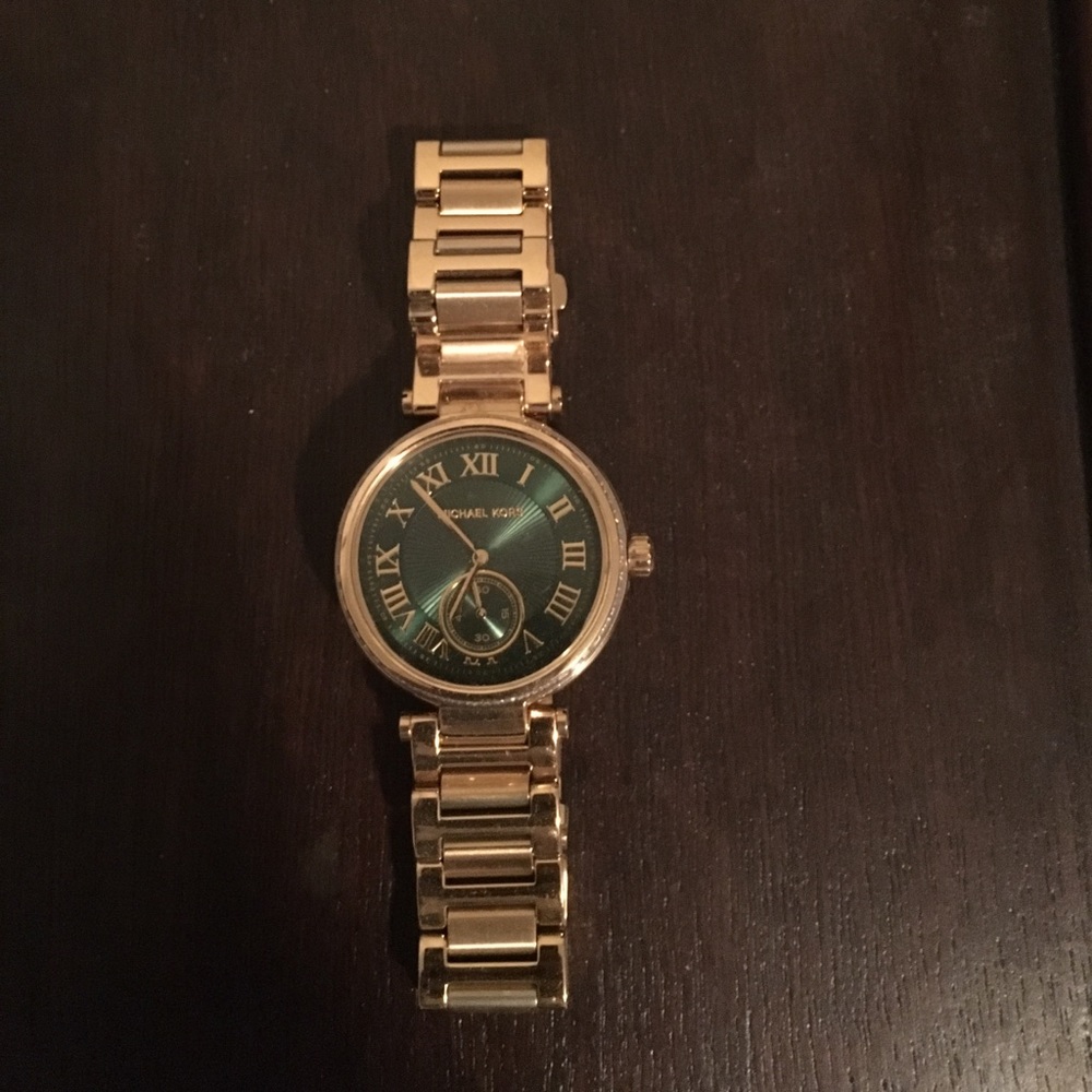 Michael Kors gold and green watch
