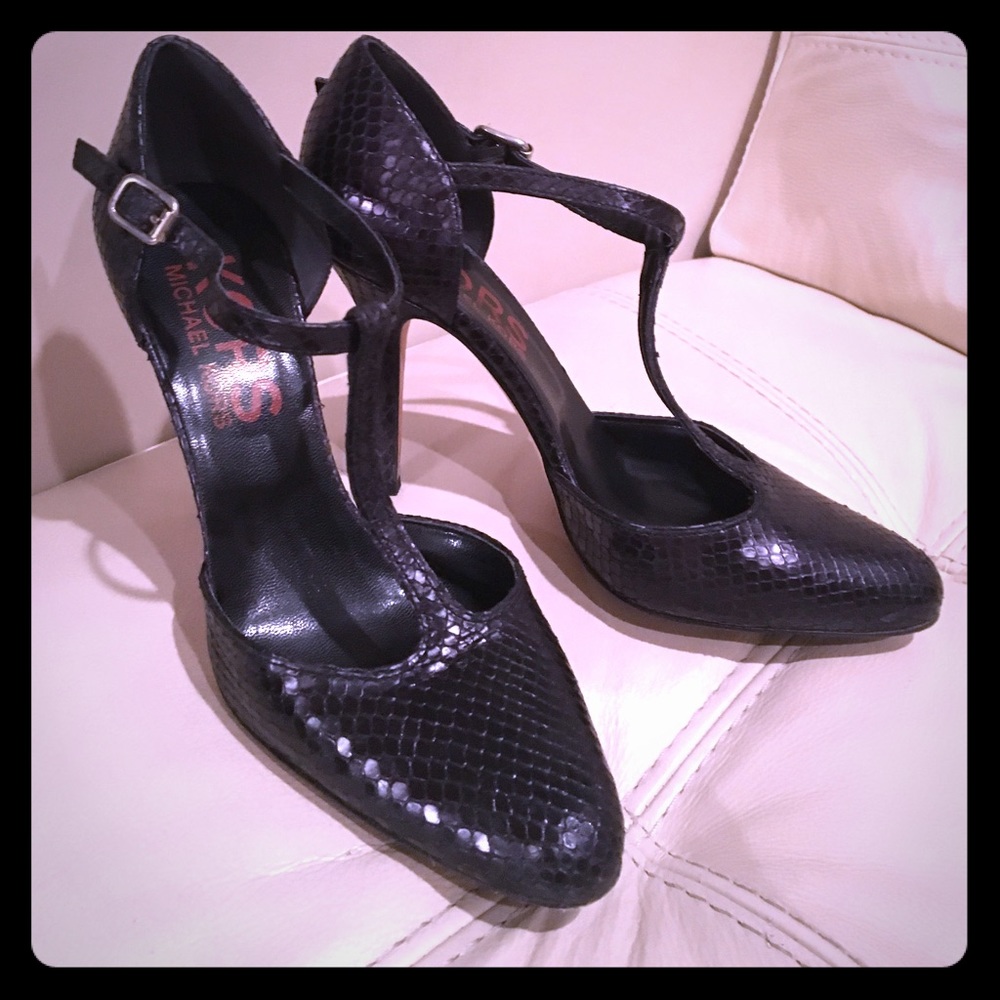 Michael Kors Black Snakeskin Stilettos