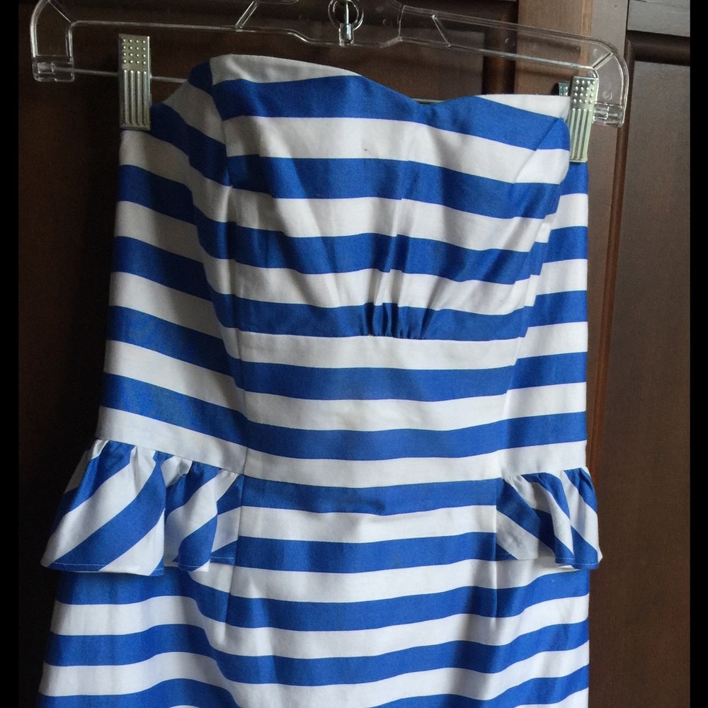 Lilly Pulitzer Blue/White strapless dress