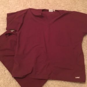 Landau maroon / burgundy scrub set