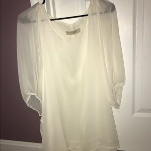 White shift dress with pockets